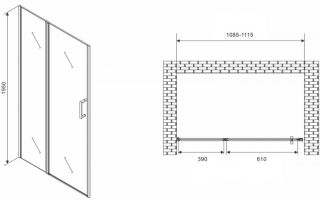Душевая дверь ABBER Sonnenstrand 110см чёрный AG04110BS