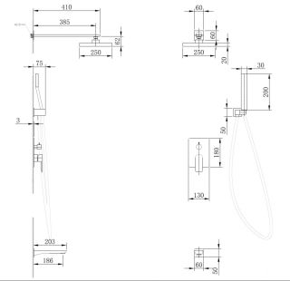Душевая система ABBER Weiss Insel чёрный матовый AF8017B