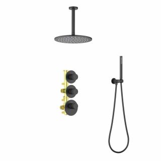 Душевой комплект Timo Saona SX-2399/03SM с термостатом чёрный