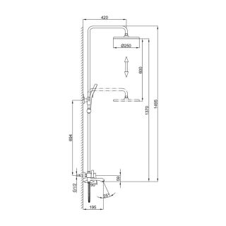 Душевая стойка Frap F2475-6 черный
