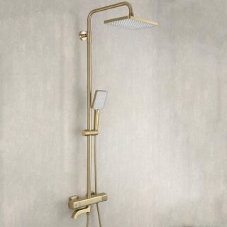 Душевая стойка Gappo G2491-3 с термостатом золотой сатин