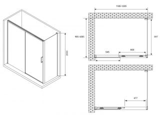 Душевой уголок ABBER Komfort AG93120-S102 120x100см хром