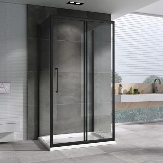 Душевой уголок ABBER Schwarzer Diamant AG30130BH-S50B-S50B 130x50см чёрный