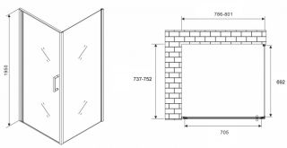 Душевой уголок ABBER Sonnenstrand AG04080-S75 80x75см хром
