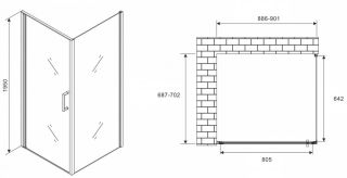 Душевой уголок ABBER Sonnenstrand 90x70см чёрный AG04090B-S70B
