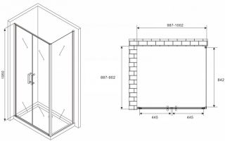 Душевой уголок ABBER Sonnenstrand 100x90см хром AG04100C-S90