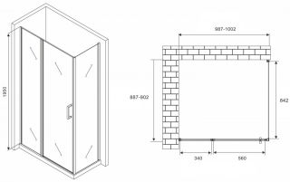 Душевой уголок ABBER Sonnenstrand AG04100MS-S90M 100x90см хром