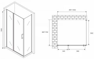 Душевой уголок ABBER Sonnenstrand 100x70см хром AG04100S-S70