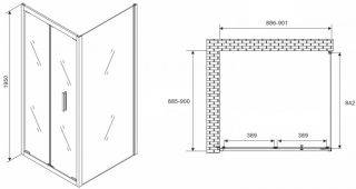 Душевой уголок ABBER Sonnenstrand 90x90см чёрный AG07090B-S90B