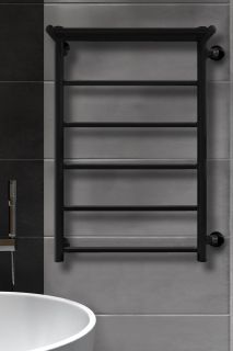 Полотенцесушитель водяной Indigo Line LLSHSW70-40BRR-б/п-60 с полкой 70x40 см чёрный муар