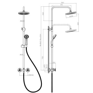 Душевая стойка Rossinka Q02-45 для ванны и душа