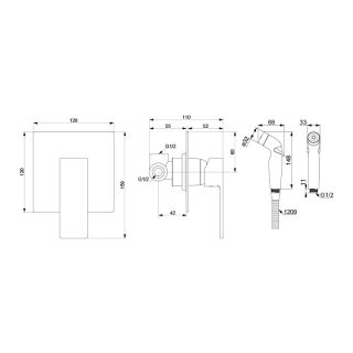 Гигиенический душ Damixa Gala 537510000 со смесителем хром