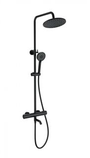 Душевая стойка Wonzon & Woghand INN 2 WW-A3006-T1-MB с термостатом чёрный матовый