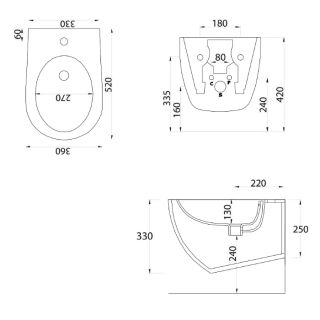 Биде Artceram File 2.0 FLB001 17 00 черное