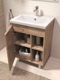 Тумба под раковину напольная Vigo Milos 316 60 см поставляется в разобранном виде дуб золотой