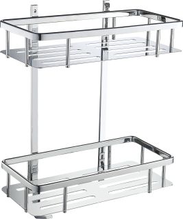 Полка для ванной 2-х ярусная Wonzon & Woghand WW-4141 хром