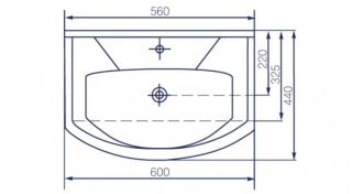 Мебельная раковина Rosa Элеганс 60см белый SD-00000383