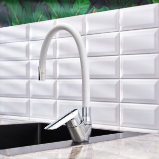 Смеситель для кухни BOOU B8274-10F-E306A хром/белый