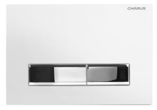 Клавиша смыва Charus Raiden FP.321.WBN.01 белый глянцевый с хромированными кнопками