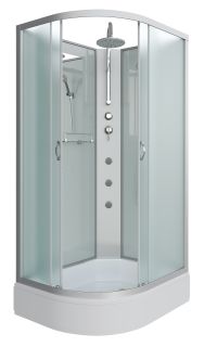 Душевая кабина Niagara NG-33974-14RBKTG с гидромассажем 90x70см серебро/матовое