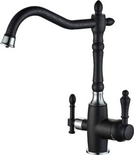 Смеситель для кухни ZORG Steel Hammer SH 812 BLACK CR