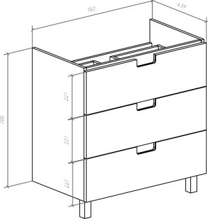 Тумба под раковину Bellezza Пегас 80см бежевый 00000007784