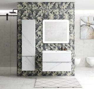 Шкаф подвесной Art&Max Techno 40x160см левый монти мрамор AM-Techno-1600-AC-SO-MR960-L