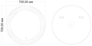 Зеркало с подсветкой Art&Max Romantic 70см AM-Rom-700-700-DS-F