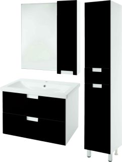 Зеркало-шкаф Bellezza Пегас 90см правый черный 00000008060