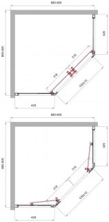 Душевой уголок BelBagno UNO-195-P-2-90-C-Cr