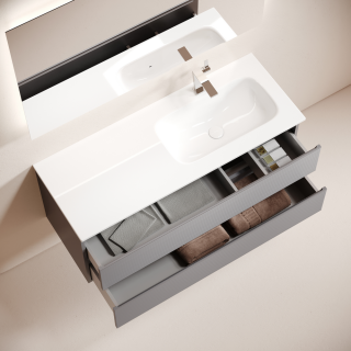 Тумба подвесная под раковину Sancos Folk FL120RGS правая 120 см Grey soft