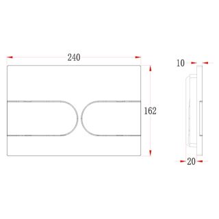 Кнопка смыва Veconi FLUSH V6, FLV6-B, 240х162х10, пластик, черный матовый