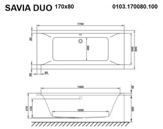 Гидромассажная ванна Whitecross Savia Duo 0103.170080.100.ULTRA.BR 170x80см Ultra бронза