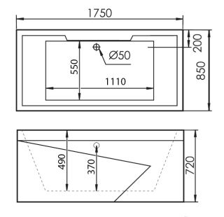 Акриловая ванна Gemy G9065 K R 175x85x72