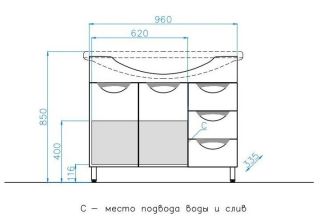 Тумба Style Line Жасмин 100 ЛС-00000585