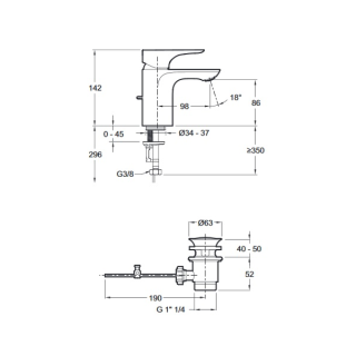 Смеситель для раковины Jacob Delafon GABIN E78126-CP