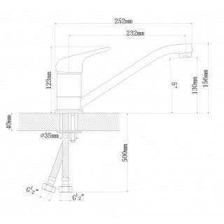 Смеситель для кухни Florentina Гамма шампань