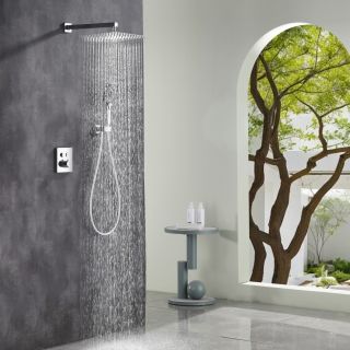Душевой комплект Black&White Gravity 9101CGH с термостатом хром