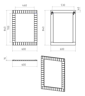 Зеркало Brevita Gloster GLOS-02060-48-2 60см графит