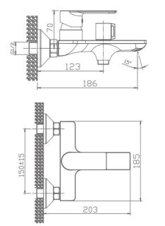 Смеситель для ванны Haiba HB60505-8 белый