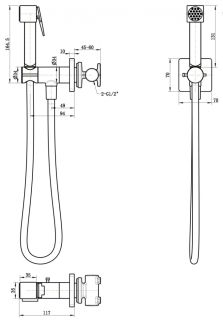 Смеситель Прогрессивный встраиваемый с гигиеническим душем Grocenberg GB005BL Черный матовый