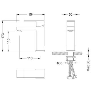 Cмеситель для раковины Grocenberg GB2008 Черный матовый