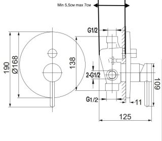 Душевая система Grocenberg GB5001 Черный матовый