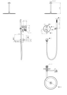 Душевая система скрытого монтажа Grocenberg GB5099BL-2 Чёрный матовый