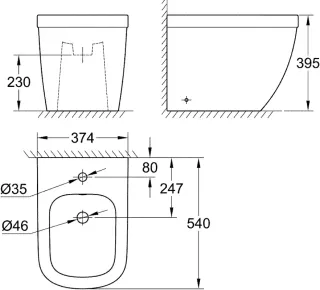 Биде напольное Grohe Euro Ceramic 39340000 белый