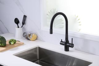 Смеситель для кухни Paulmark Salix Sa213419-418 чёрный металлик