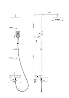 Душевая стойка Wonzon & Woghand Diamond WW-88739011-CR хром