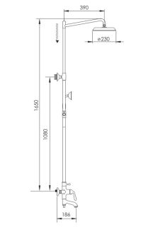 Душевая стойка Rose R0236Q бронза