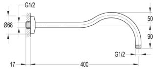 Излив для душа, хром Cezares CZR-F-TDA6-01
