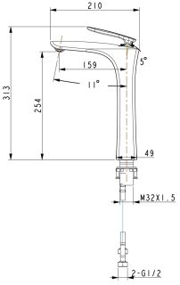 Смеситель для раковины Timo Helmi 4011/03F чёрный